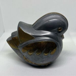 Vintage Pewter Brass Baby Chick Duck Bird‎ Hong Kong